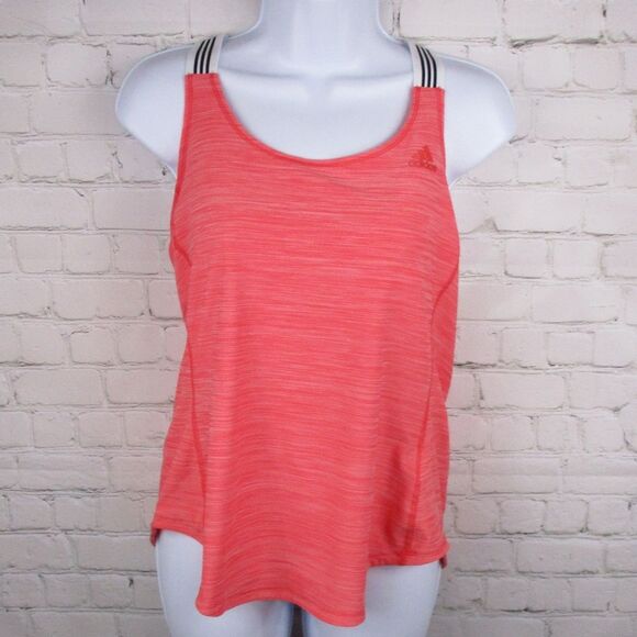 NWT Adidas Climalite Classic Stripe Cross Back Athletic Tank Top - Picture 1 of 4